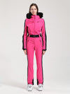 Combinaison de ski Gsou Snow Classic Dawn pour femme, ornée de fausse fourrure.