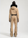 Combinaison de ski une pièce Gsou Snow Classic pour femme, coupe évasée, bordure en fausse fourrure, modèle Dawn.