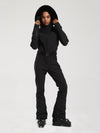 Combinaison de ski une pièce Gsou Snow Classic Dawn pour femme, ornée de fausse fourrure