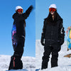 Ensemble veste et pantalon unisexe Snow Addict pour femme, style streetwear, idéal pour les activités de plein air.