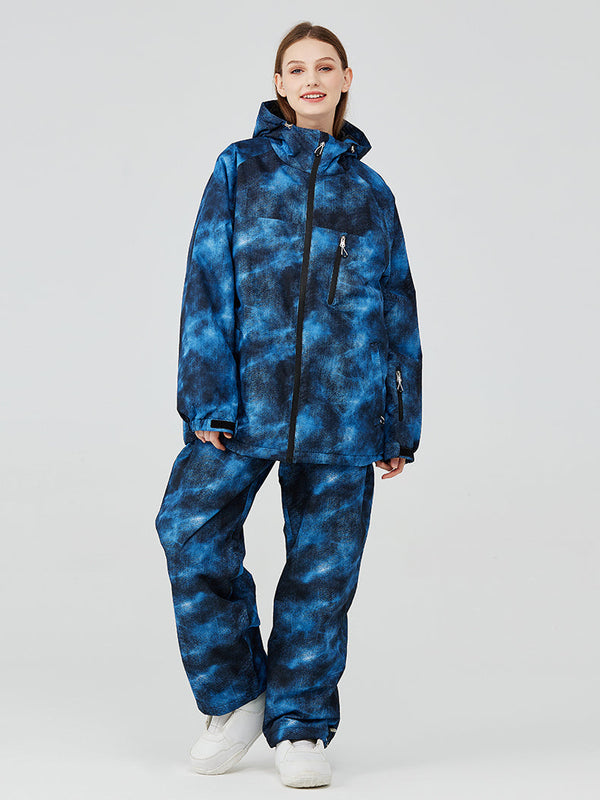 Ensemble veste et pantalon de neige pour femme, idéal pour les aventures hivernales en plein air.