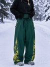 Pantalon de jogging ample Hyper Flux pour femme, style snowboard, avec empiècement graffiti et bande réfléchissante