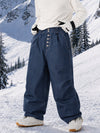 Pantalon de snowboard en denim brut utilitaire à rivets pour homme – Coupe oversize avec double poche arrière