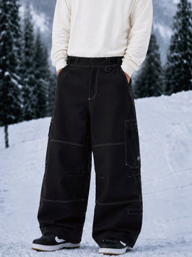 Pantalon de snowboard cargo ample à coutures épaisses pour homme, style utilitaire Wild Soul Crew