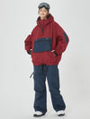 Veste bomber d'hiver pour femme avec pantalon de snowboard cargo ample.