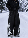 Pantalon de jogging ample Hyper Flux pour femme, style snowboard, avec empiècement graffiti et bande réfléchissante