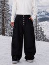 Pantalon de snowboard en denim brut utilitaire à rivets pour homme – Coupe oversize avec double poche arrière