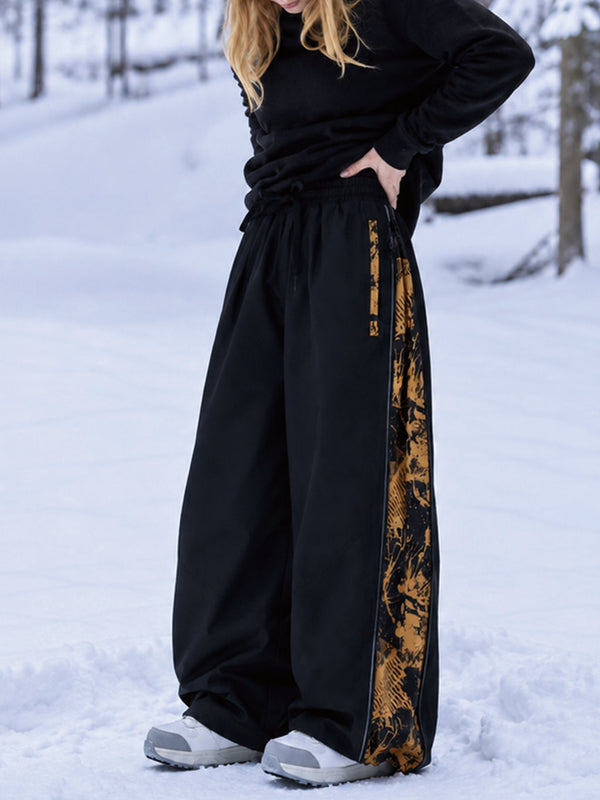 Pantalon de snowboard freestyle Hyper Flux Extra Baggy pour femme avec fermeture éclair latérale et empiècement graffiti
