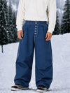 Pantalon de snowboard en denim brut utilitaire à rivets pour homme – Coupe oversize avec double poche arrière