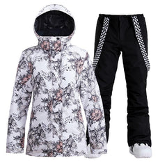 Combinaison de snowboard imperméable SMN Winter Flowers Beauty pour femme