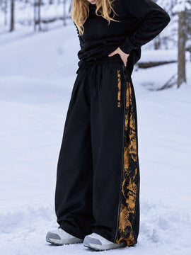 Pantalon de snowboard freestyle Hyper Flux extra ample pour femme avec fermeture éclair latérale et empiècement graffiti
