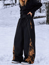 Pantalon de jogging ample Hyper Flux pour femme, style snowboard, avec empiècement graffiti et bande réfléchissante