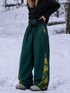Pantalon de jogging ample Hyper Flux pour femme, style snowboard, avec empiècement graffiti et bande réfléchissante