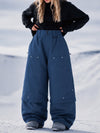 Pantalon de snowboard cargo utilitaire UrbanCraft pour femme, à double genouillère et empiècements renforcés par rivets