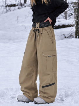 Pantalon de snowboard cargo utilitaire Techline pour femme, inspiré des vêtements de travail – Coupe ample et freestyle