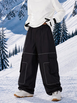 Pantalon de snowboard ample Park Rider Nightline pour homme, poches cargo et liserés réfléchissants