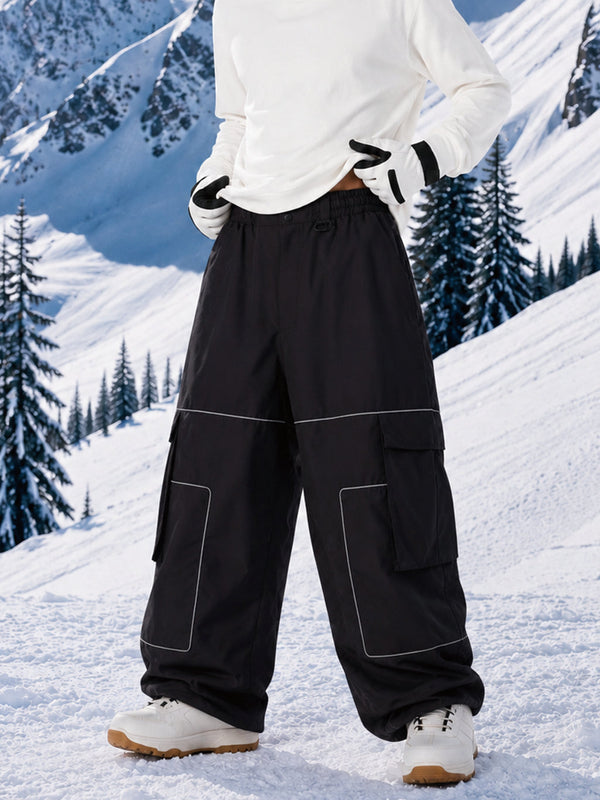 Pantalon de snowboard ample Park Rider Nightline pour homme, poches cargo et liserés réfléchissants