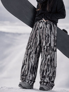 Pantalon de snowboard ample Park Rider Nightline pour femme, poches cargo et détails réfléchissants