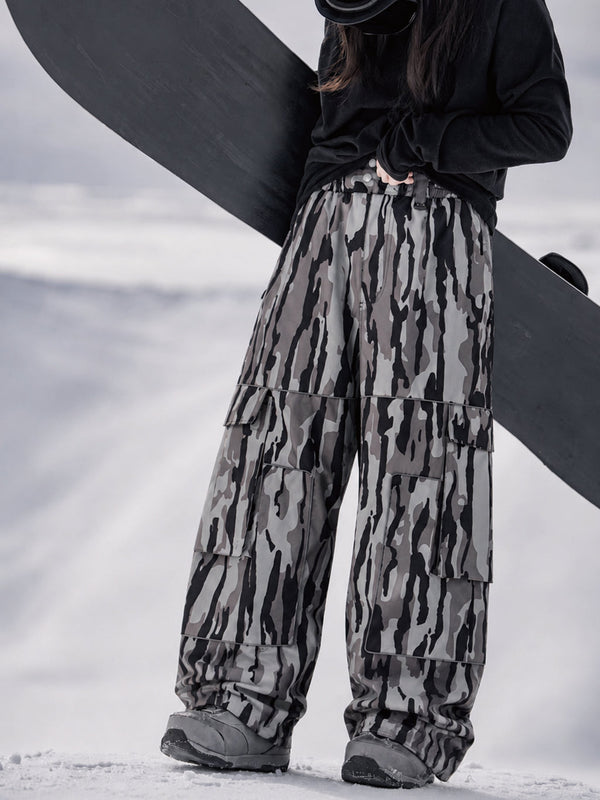 Pantalon de snowboard ample Park Rider Nightline pour femme, poches cargo et détails réfléchissants