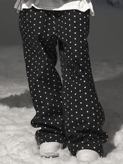 Pantalon de ski freestyle à pois et étoiles pour femme