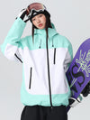 Veste de ski ample Searipe rétro pour femme, color block