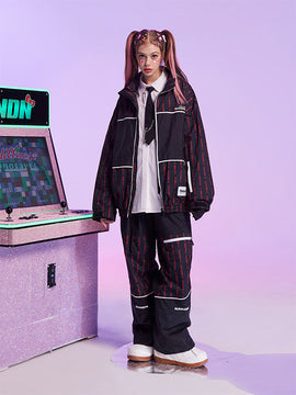 Veste de snowboard imprimée Nandn pour femme