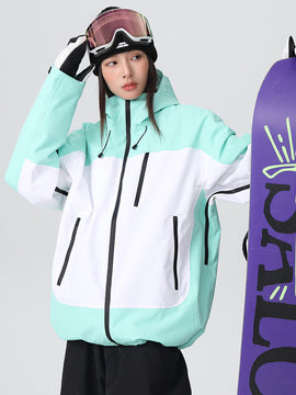 Veste de ski ample Searipe rétro pour femme, color block