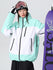 Veste de ski ample Searipe rétro pour femme, color block