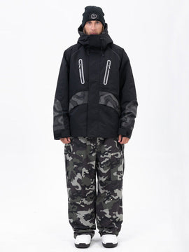 Ensemble de ski Chillform pour homme, camouflage réfléchissant – Veste Glow Trail et pantalon de ski ample