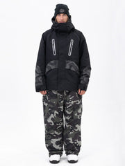 Ensemble de ski Chillform pour homme, camouflage réfléchissant – Veste Glow Trail et pantalon de ski ample