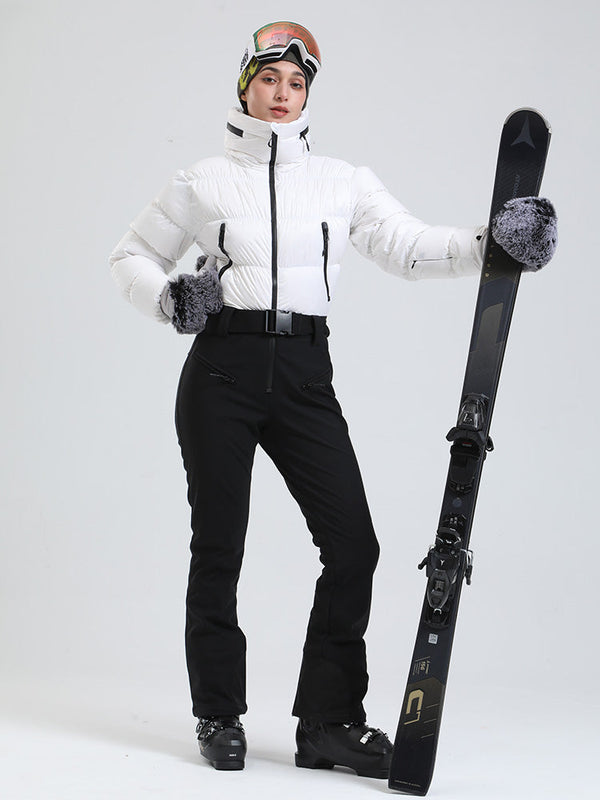 Combinaison de ski Alpine Luxe DownTop doublée polaire pour femme, style glamour hivernal