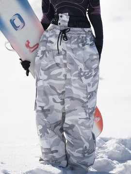 Pantalon de snowboard Rabbit Snow Freestyle Prime ample camouflage pour femme