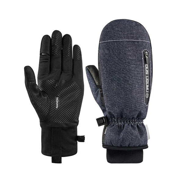 Moufles de neige Nandn Winter Mountain Shred pour hommes, toutes saisons, avec gants supplémentaires à 5 doigts