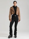 Combinaison de ski Glacier Vogue pour femme et veste en similicuir à col polaire