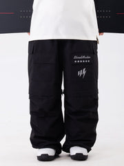 Pantalon/short cargo ample Wild Soul Steeze Shred Master pour femme, motif léopard, idéal pour la neige.