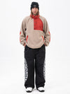 Pull en polaire sherpa synthétique pour homme et pantalon de ski cargo réfléchissant à motif tendance, idéal pour la montagne