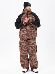 Ensemble veste bomber et pantalon ample pour homme, motif camouflage montagne freestyle