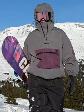 Veste de snowboard bomber ample AlpineCruise pour homme avec poche cargo