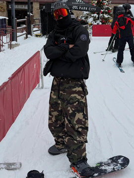 Pantalon de ski ample de style freestyle à double genou pour homme