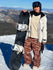 Pantalon de ski camouflage ample à genoux doubles pour femme