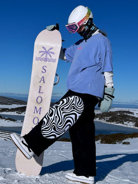 Pantalon de neige cargo réfléchissant à motif swaggy pour femme, toutes saisons