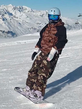 Veste de snowboard bomber camouflage Mountain Freestyle pour homme avec poche cargo