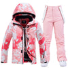 Combinaisons de ski deux pièces Arctic Queen pour femmes, en toile rose Goose, isolées