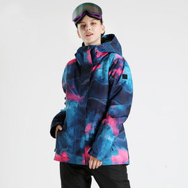 Veste de ski SMN pour femme, style graffiti d'hiver
