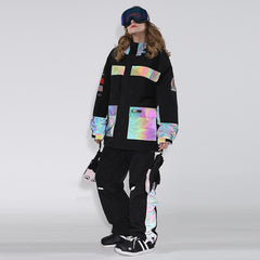 Ensemble veste et pantalon de ski unisexe Gsou Snow Venture Neon Glimmer pour femme et enfant