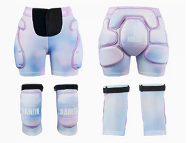 Ensemble short de protection et genouillères unisexe Tri-Flex rose Nandn
