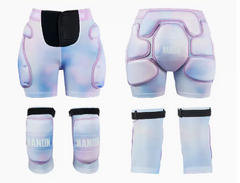 Ensemble short de protection et genouillères unisexe Tri-Flex rose Nandn