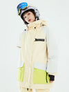 Veste de neige à blocs de couleur réfléchissants Vector Winter Invitation pour femme