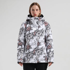 Veste de snowboard d'hiver imperméable SMN Winter Flowers Beauty pour femme
