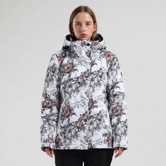 Veste de snowboard d'hiver imperméable SMN Winter Flowers Beauty pour femme